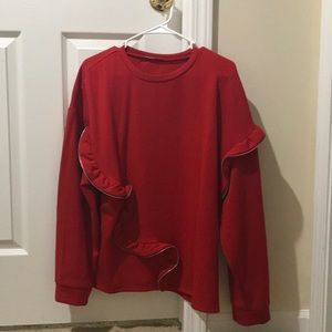 Zara red sweatshirt funky